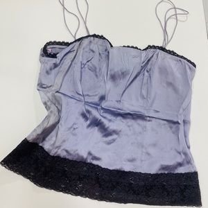 Worth Lavender Ice Charmeuse Lace Trim Camisole